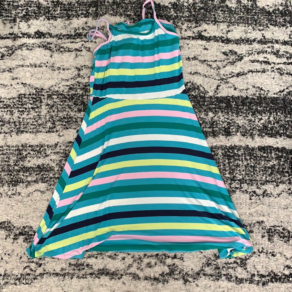 Spaghetti strap striped dress. Multi colored